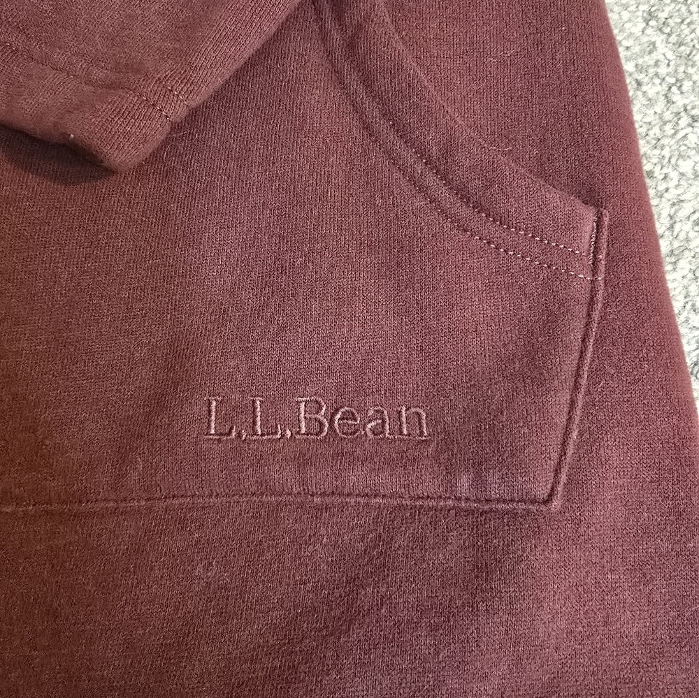 L.L. Bean Sherpa Lined Deep Wine Small Petite Fall Cozy Open Front Cardigan - Picture 2 of 12